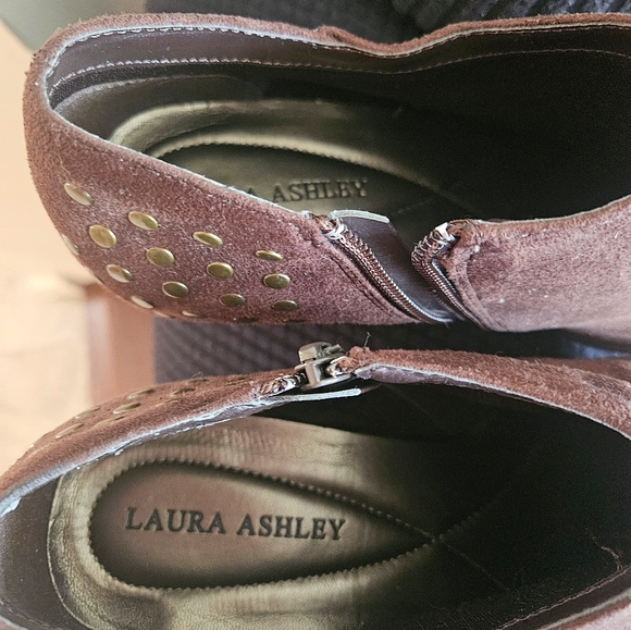 Laura Ashley Brown Suede Booties - Picture 2 of 5